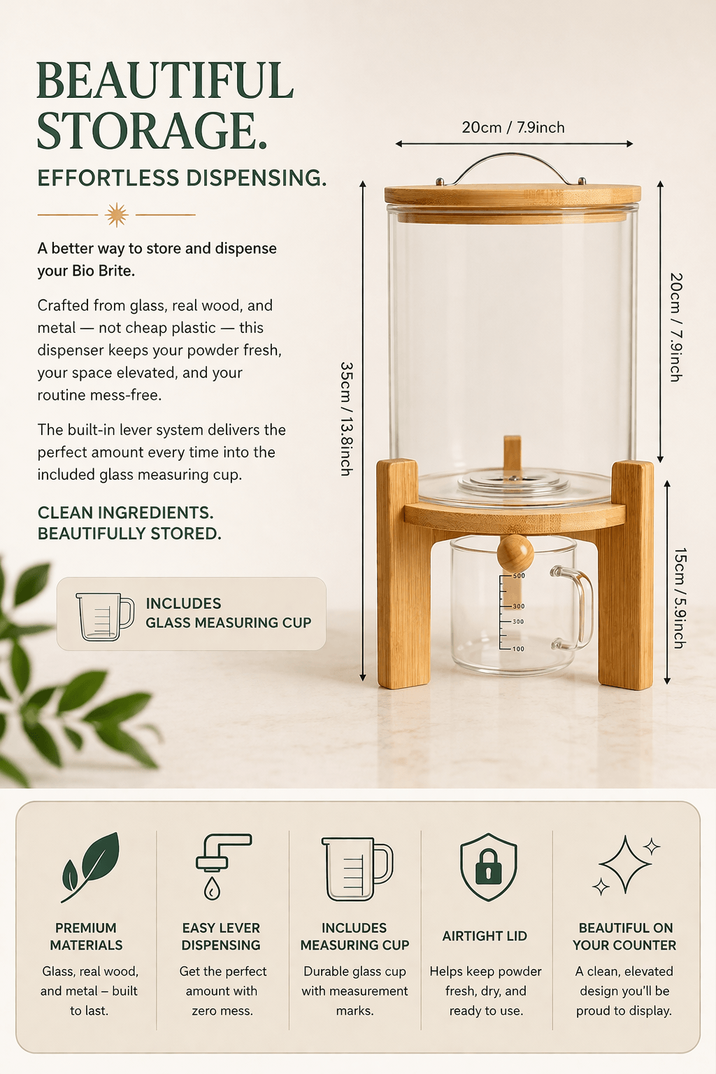 Bio Brite Dispenser with Cup (Holds 1 Gallon)